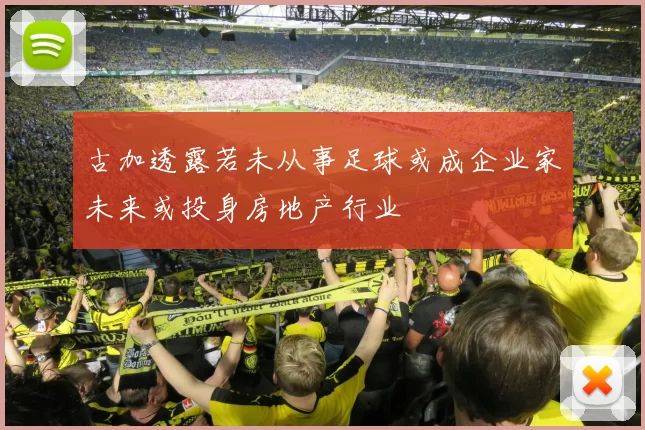 古加透露若未从事足球或成企业家未来或投身房地产行业